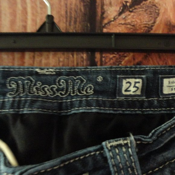 MISS ME JEANS Denim Signature Skinny Rhinestone Style JV7246S Size 25 - Picture 2 of 6